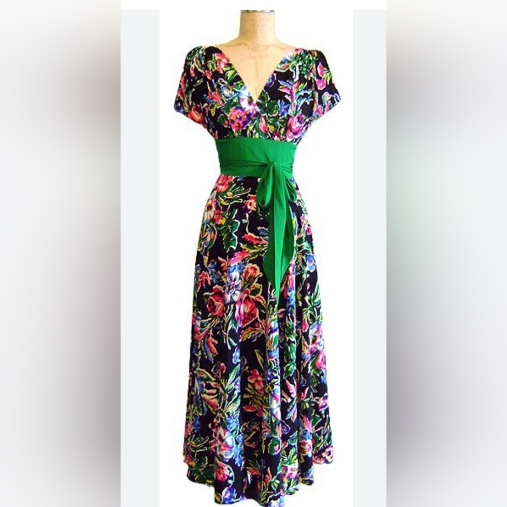 Trashy Diva Silk Floral Maxi Obi size 12 Rare size and cut